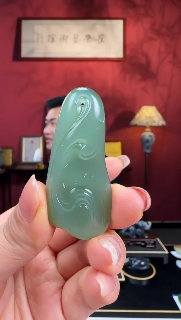未镶嵌和田玉挂件碧玉随形善水牌