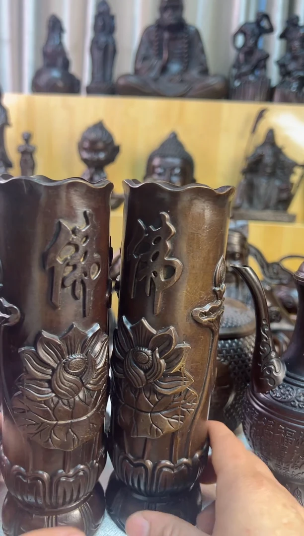 【闪购商品】1案台摆件 物品摆件 荷花佛笔筒