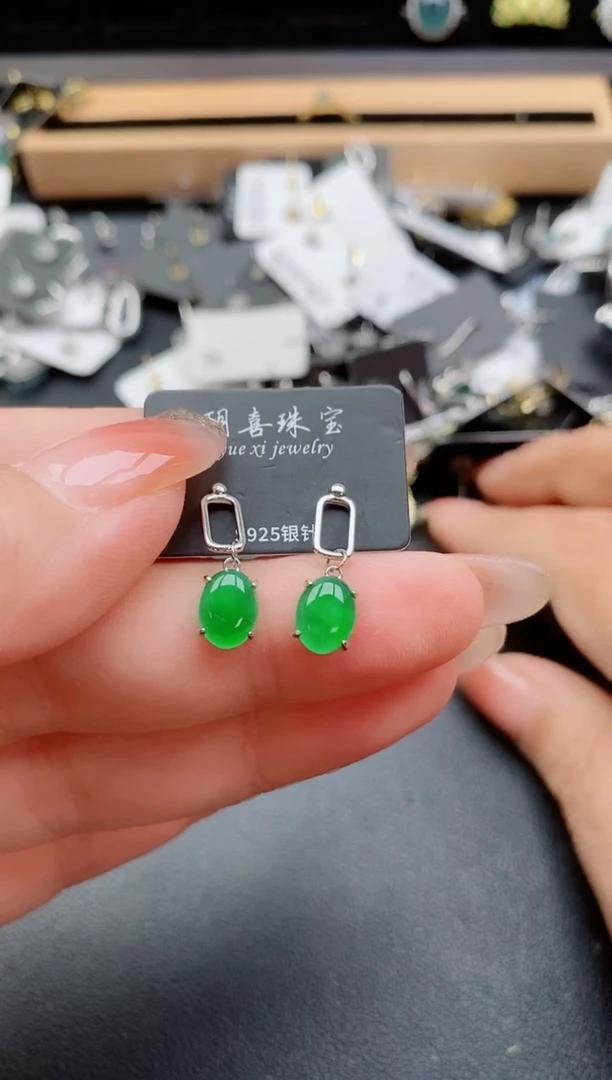 银S925镶嵌戒指翡翠1