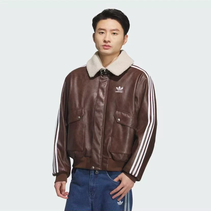 【原力场AC】阿迪达斯三叶草可拆卸毛领保暖运动宽松夹克棉服KF3692