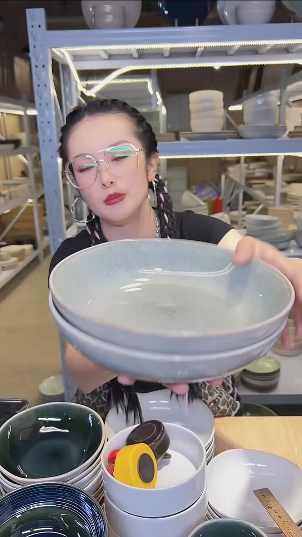 瓷185外贸尾货高温釉下彩陶瓷餐具默认微瑕