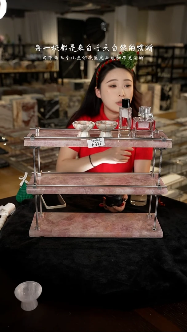 大理石F317大理石三层置物架 晶