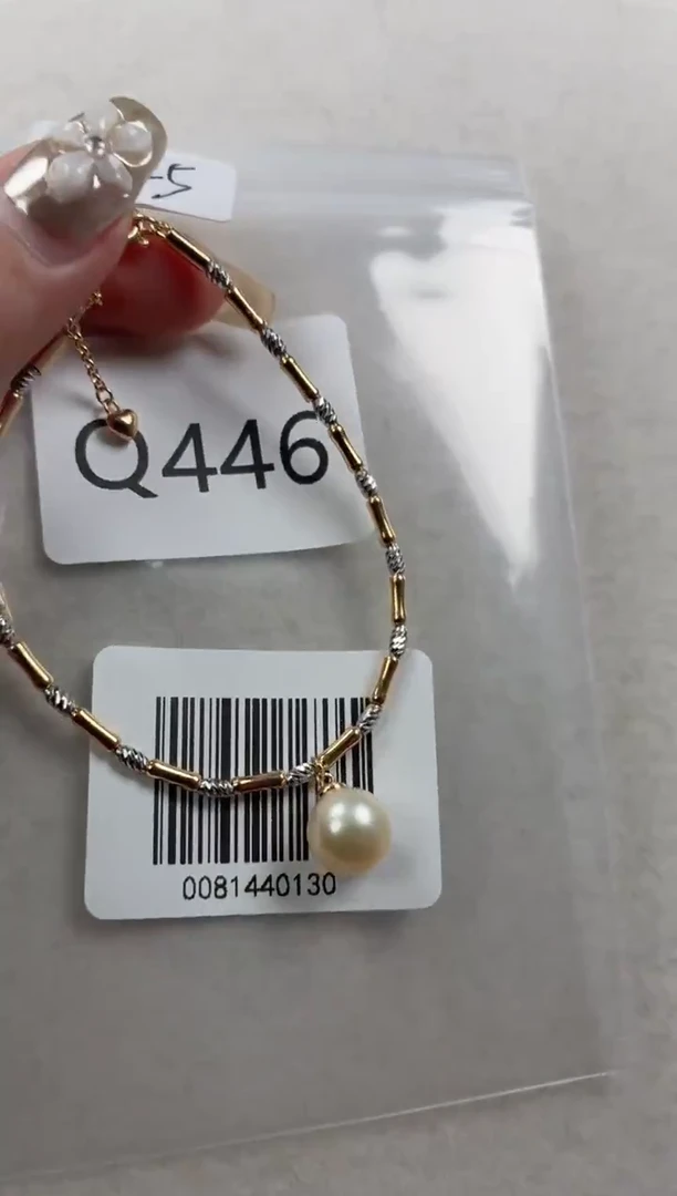 银S925镶嵌手链海水珍珠q446