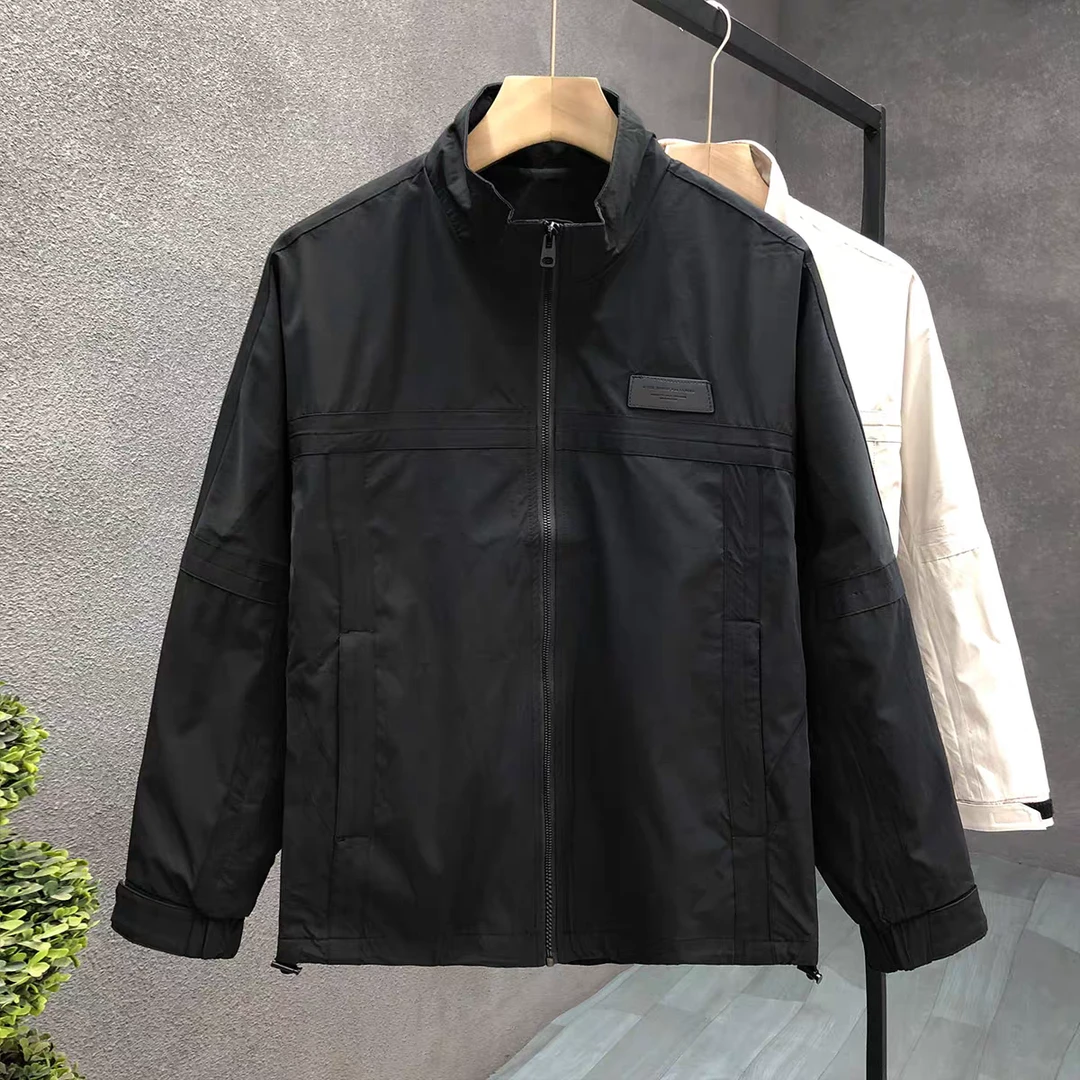 春季薄款立领翻领男棒球领夹克男休闲外套时尚工装男款春秋