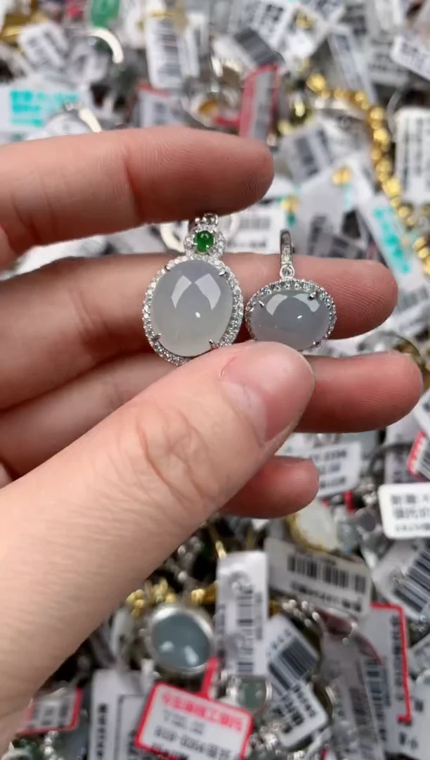 银S925镶嵌戒指翡翠7777      9