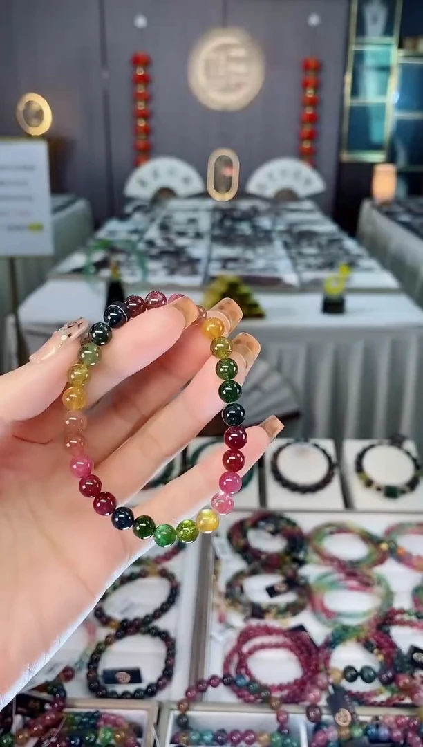 未镶嵌老矿碧玺单圈手串6mm+碧玺dan多样性发货一条