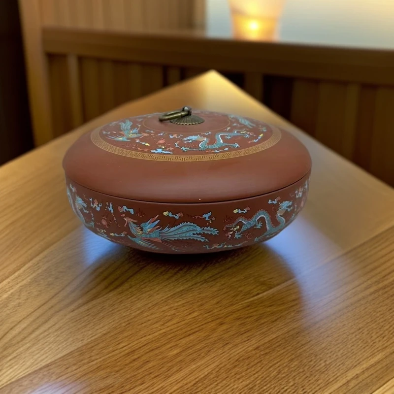 SY-ZW龙凤呈祥紫砂茶饼单个仅有一件