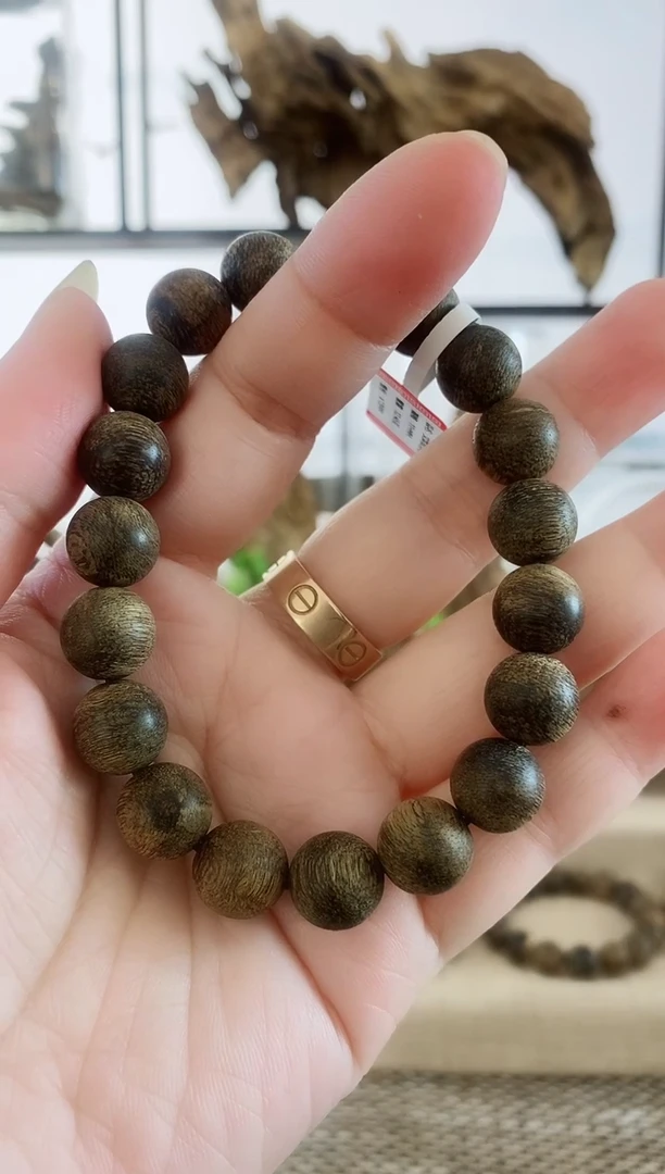 沉香手串文莱软丝陈年老料11+MM单圈