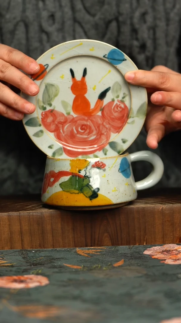 杯釉下彩手工手绘同款陶器