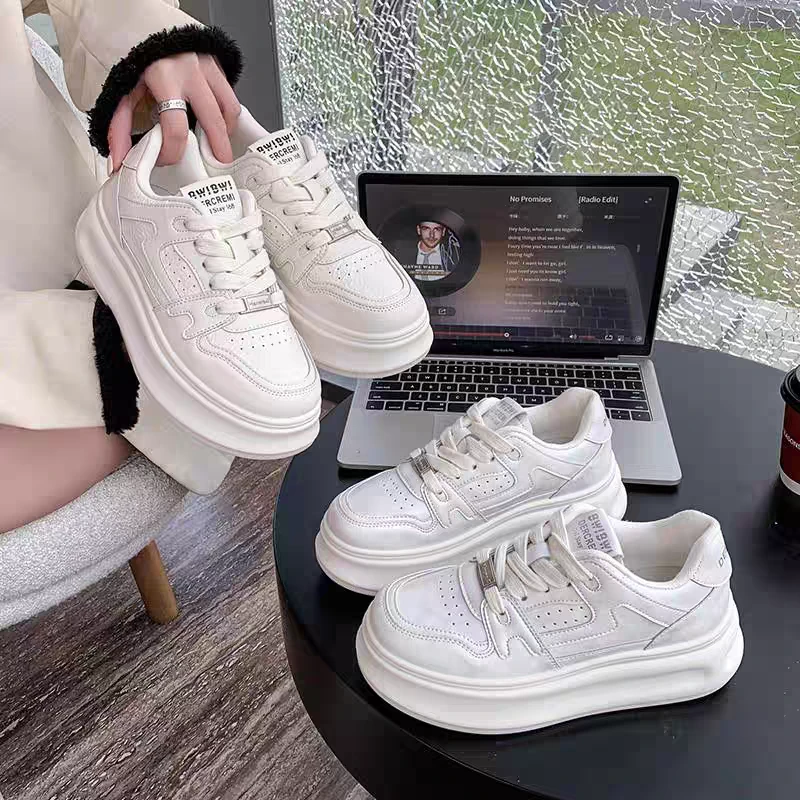 【艺菲专属】厚底小白鞋2025春季新款时尚百搭休闲板鞋2501 跟高5cm