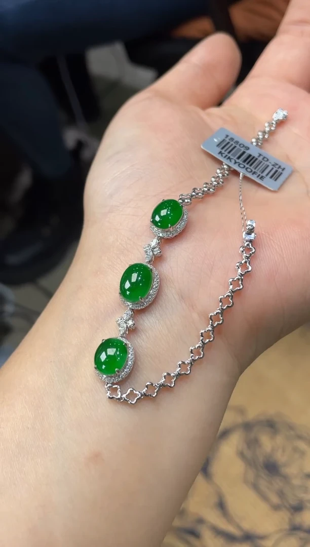 18K金镶嵌手链翡翠ZHG01120-26