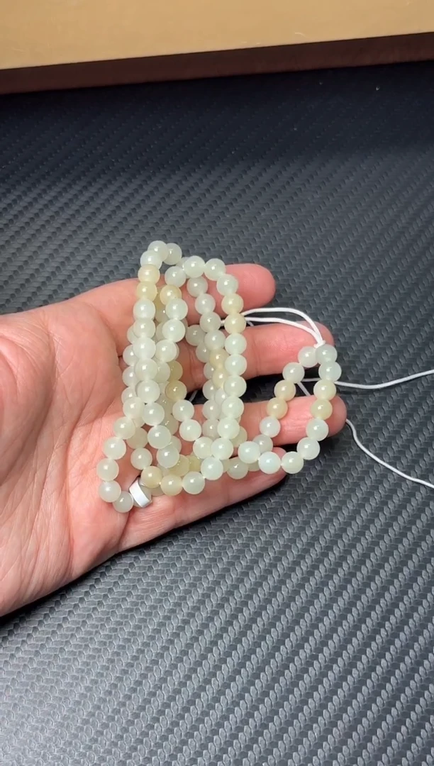 项链未镶嵌和田玉且末迪克兰一细微色差卡6长链S