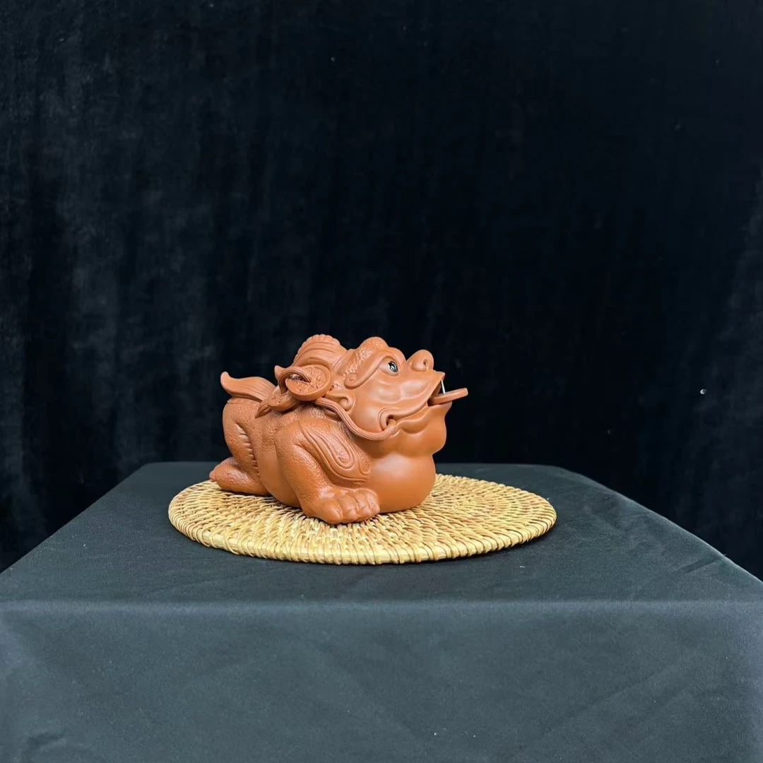 紫砂霸王蟾玄关书桌茶台柜子茶宠摆件