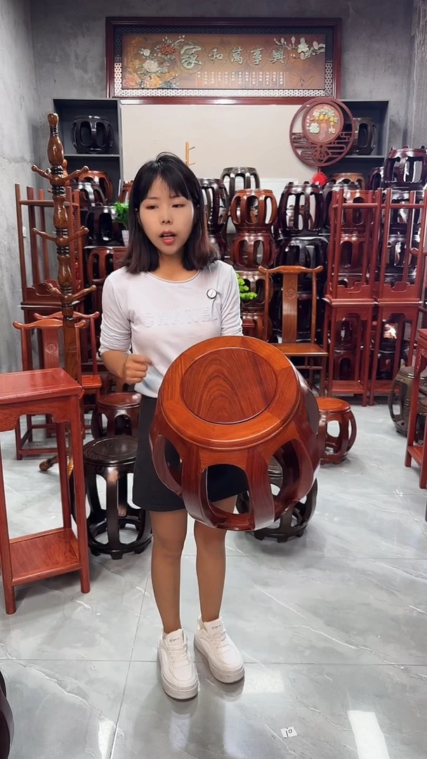 花梨木类家具花梨色大号鼓凳四个