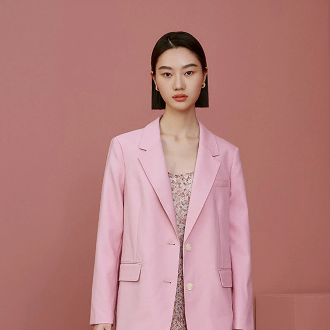 【粉丝专属】曼德诗官方正品季新款女装修身西装M423300247