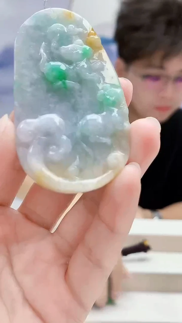 未镶嵌定制翡翠4688lr-毛货挂件80