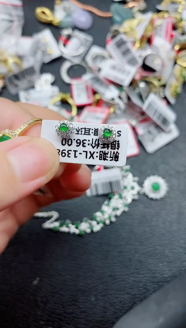 银S925镶嵌戒指翡翠1