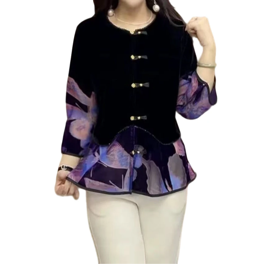 复古圆领长袖宽松型时尚百搭显瘦开衫