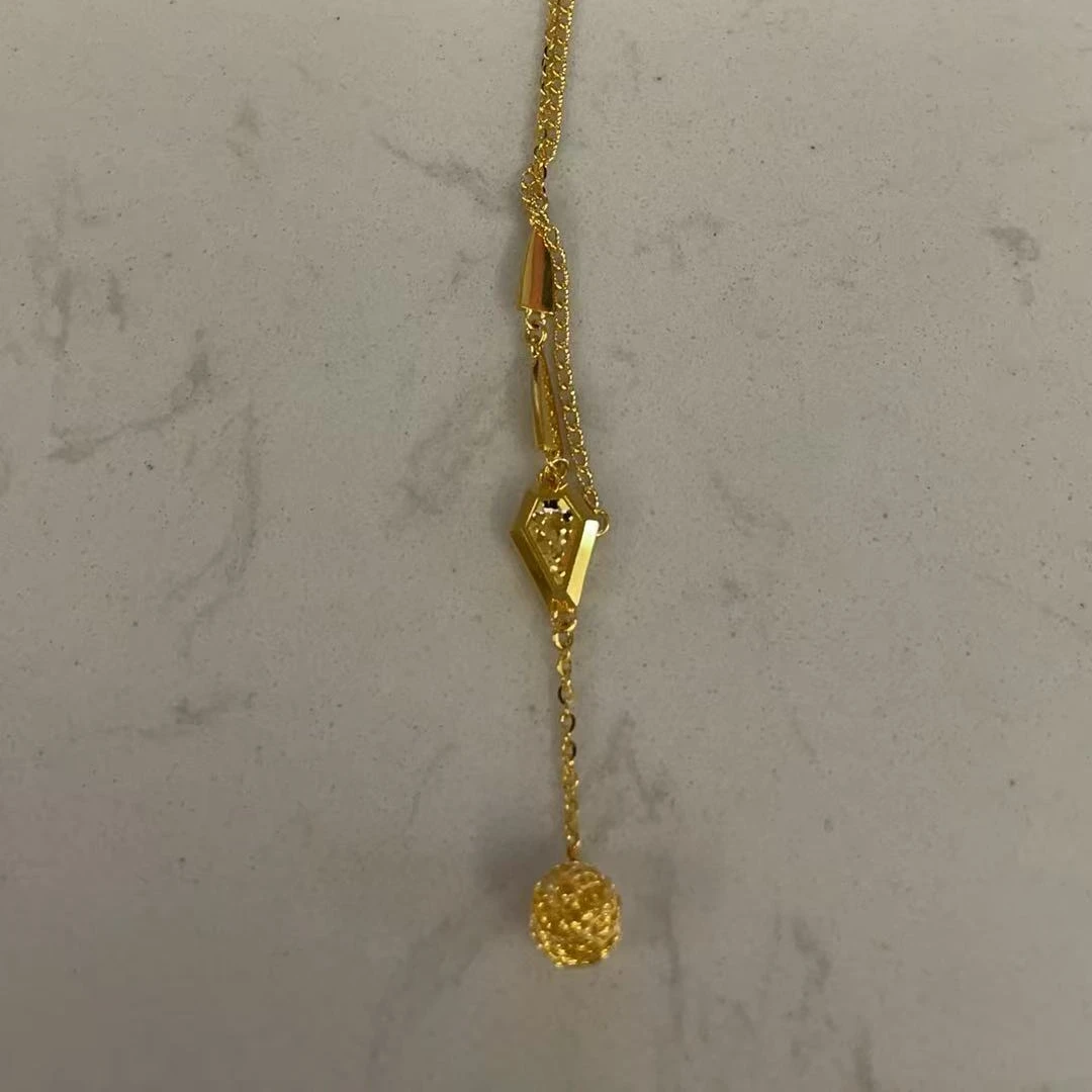 【龙百万】足金5G蛇头镶嵌吊坠项链
