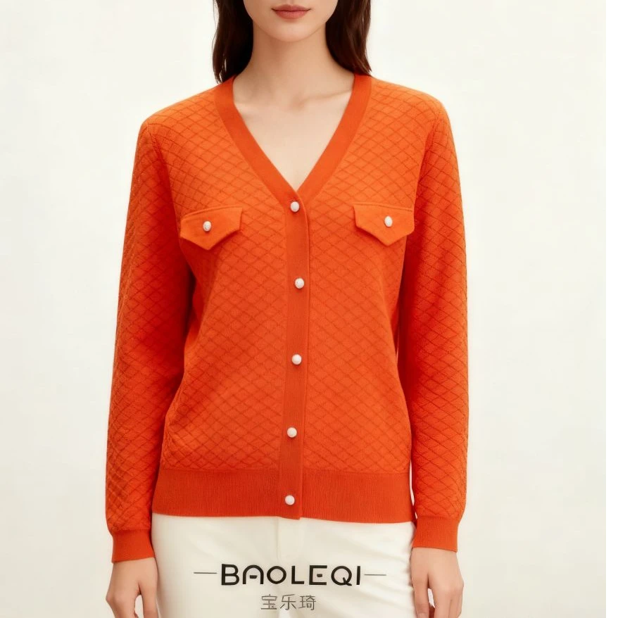 20699款早秋时尚小香风菱形格针织长袖上衣针织衫秋冬圆领毛衣