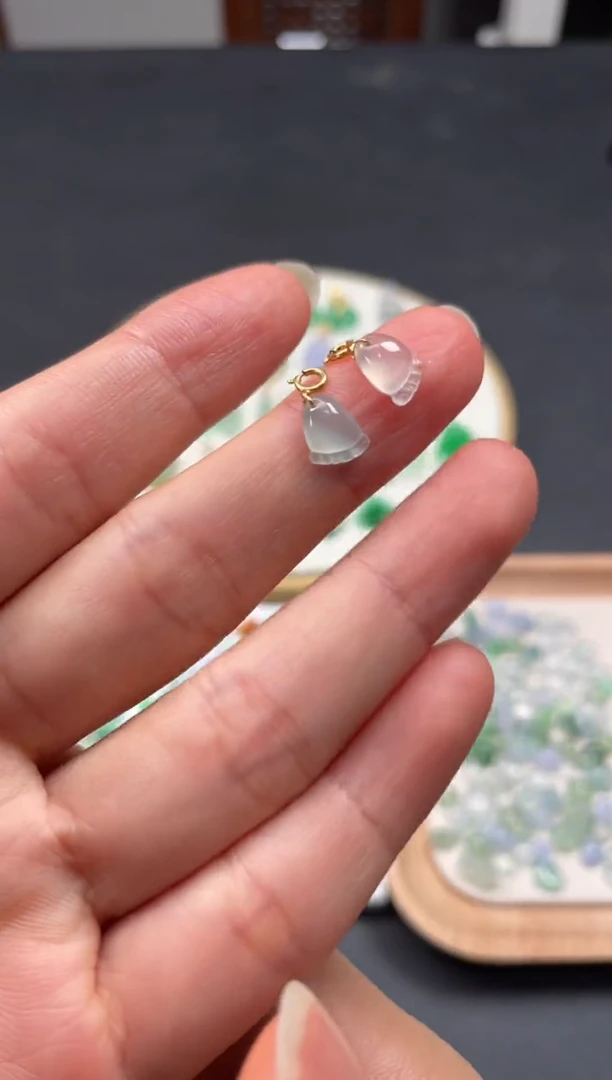 吊坠(不含链)银S925镶嵌翡翠2个JK455