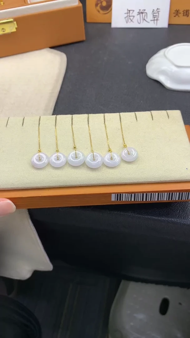 翡翠银S925镶嵌耳饰FC266 翡翠耳线 多样性发其一