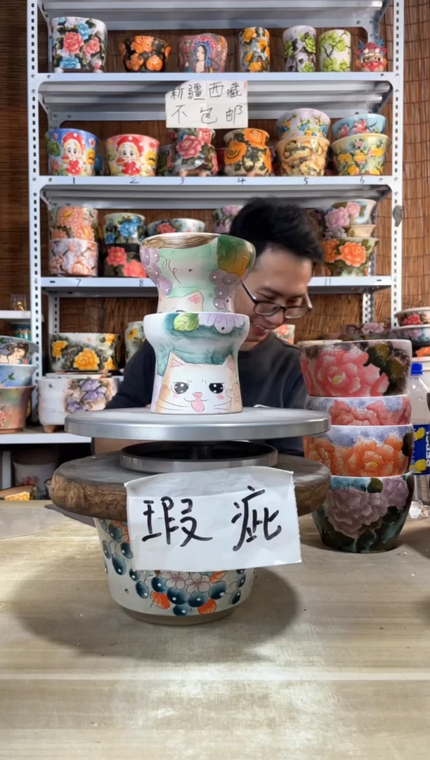 摆件53陶花岛多肉陶瓷花盆罐——微瑕