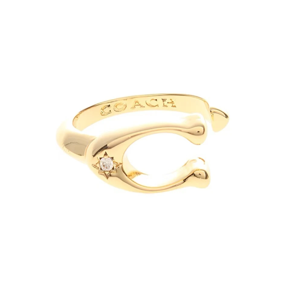 COACH/蔻驰蔻驰大C开口戒指时尚带钻指环镶钻