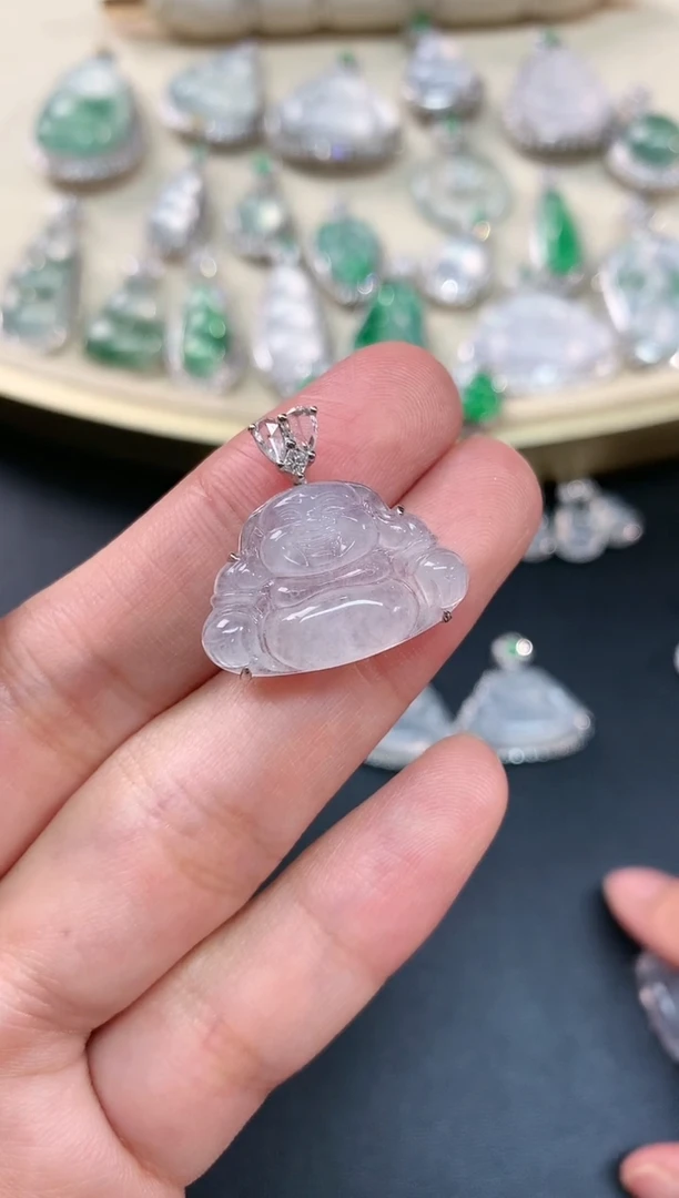 【闪购商品】翡翠吊坠(不含链)18K金镶嵌A118|4980