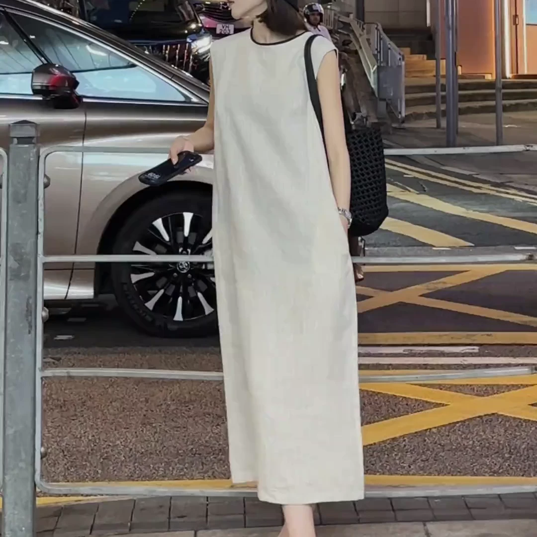 2025夏季新款时尚显瘦气质女士网红洋气连衣裙百搭款D6446
