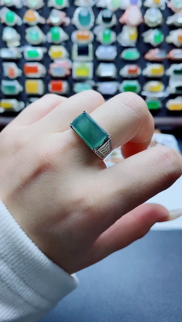 未镶嵌戒指翡翠天然翡翠a货男戒