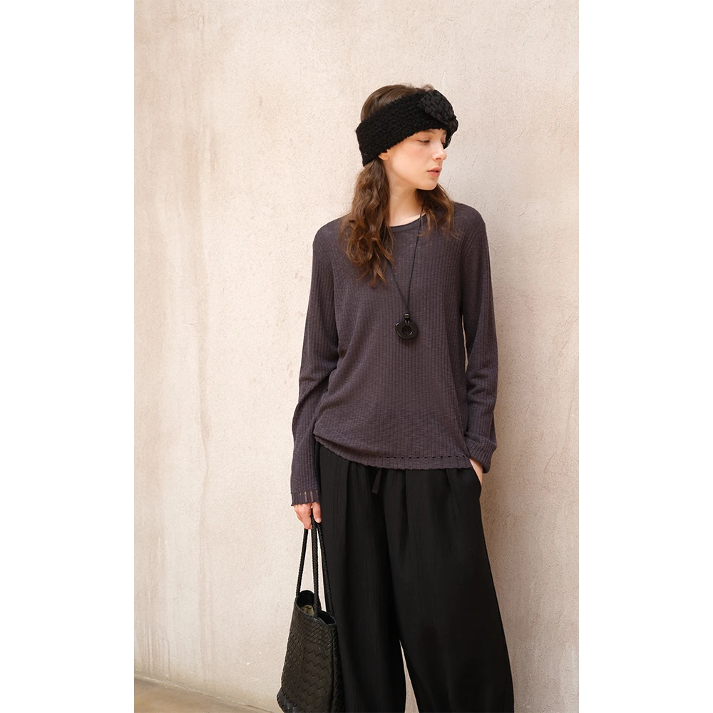 LA CALLA WUM亚麻T恤重工显瘦气质上衣OY51-1877