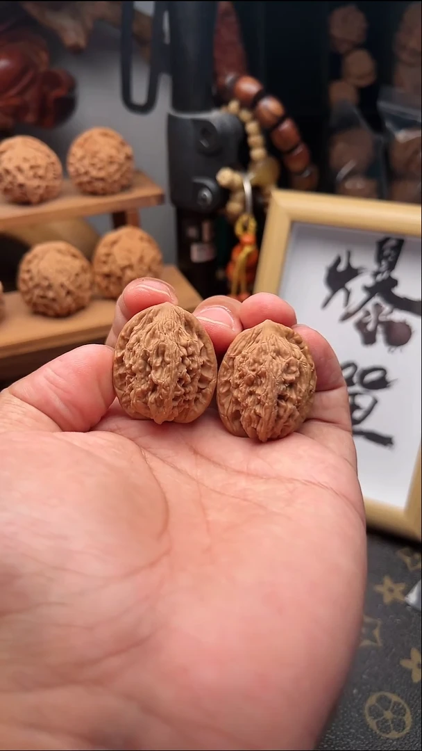 吊坠文玩核桃麦穗虎头34