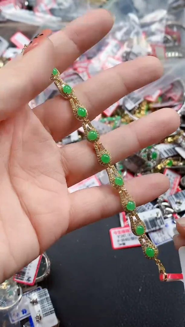 银S925镶嵌戒指翡翠天然A货缅甸翡翠