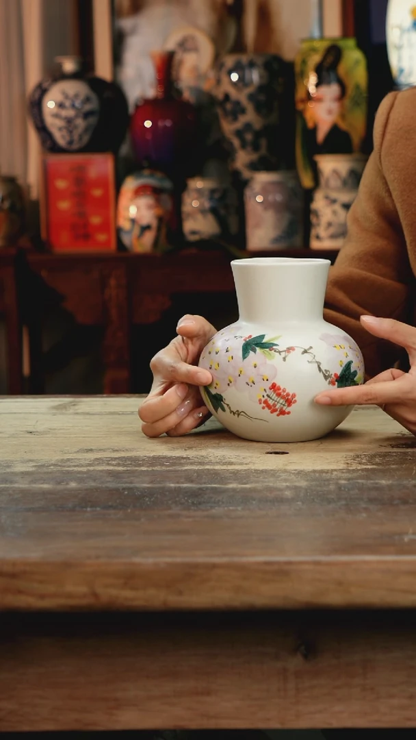 【闪购商品】瓷片景德镇纯手工釉下彩精品花瓶