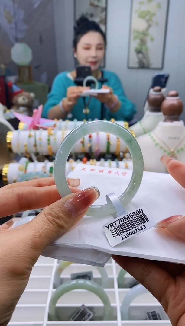 未镶嵌手镯翡翠123号52.9*7.5*7.9圆条