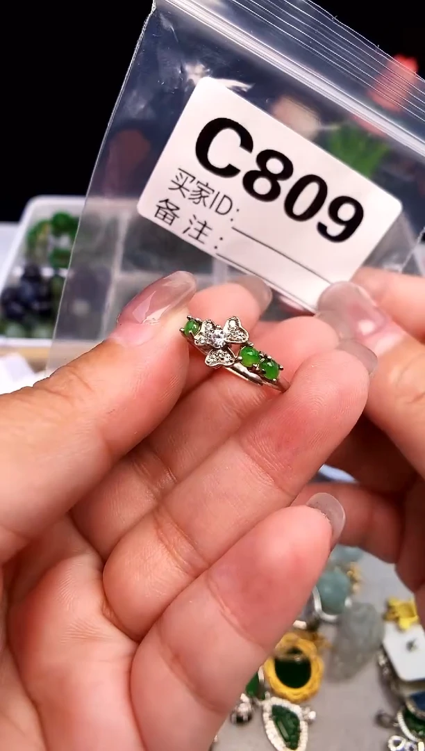 吊坠(不含链)银S925镶嵌翡翠1