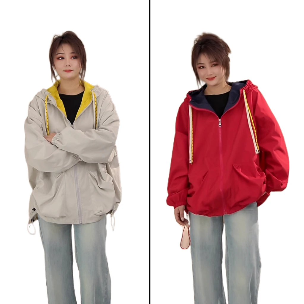 小韩日记【红茶冰河】春秋时尚户外休闲百搭冲锋衣外套连帽3177