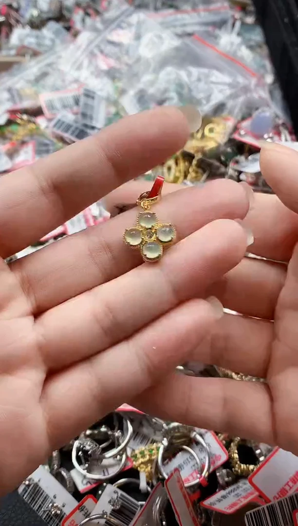 银S925镶嵌戒指翡翠天然A货缅甸翡翠