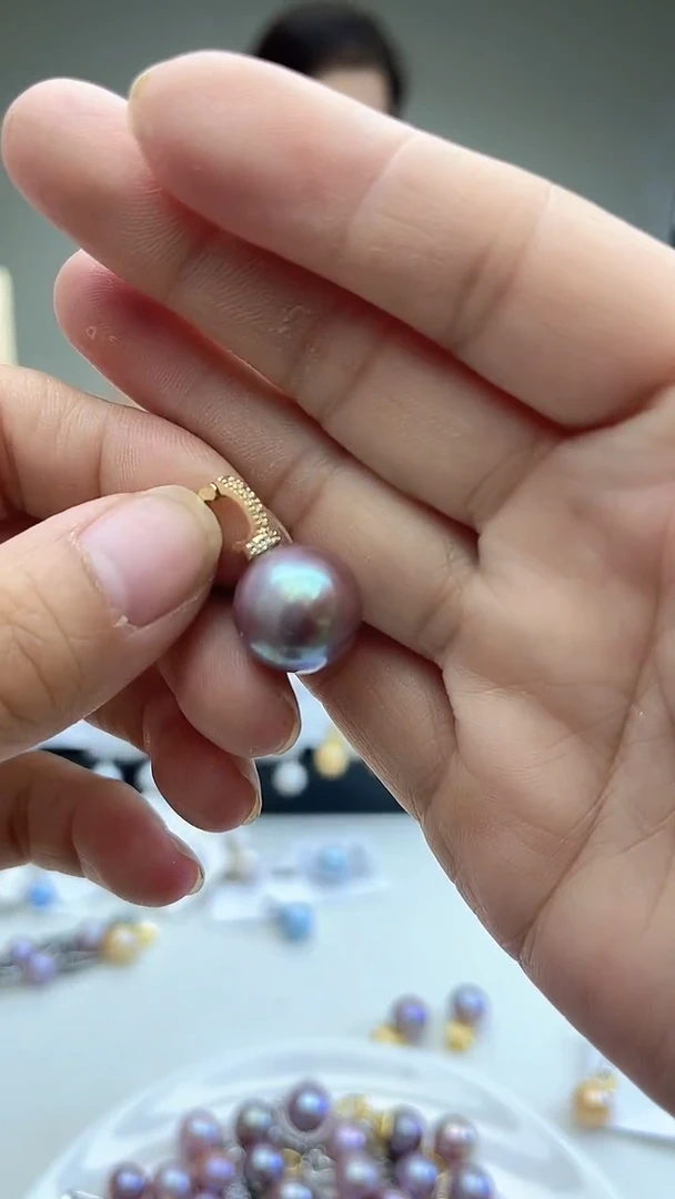 未镶嵌吊坠淡水珍珠紫色系万能扣吊坠