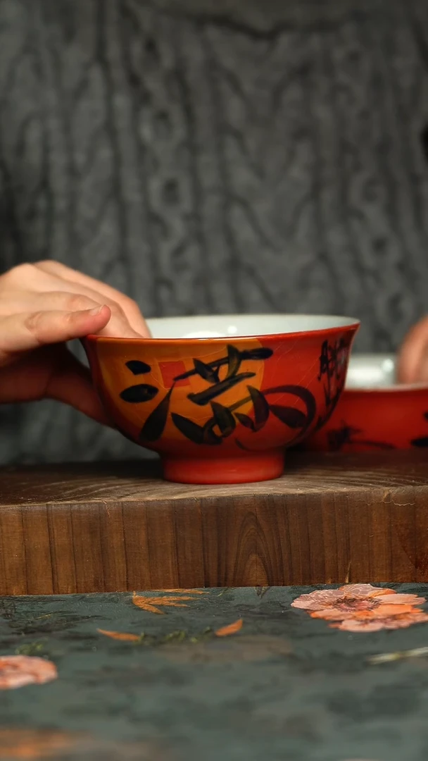杯釉下彩手工手绘同款陶器