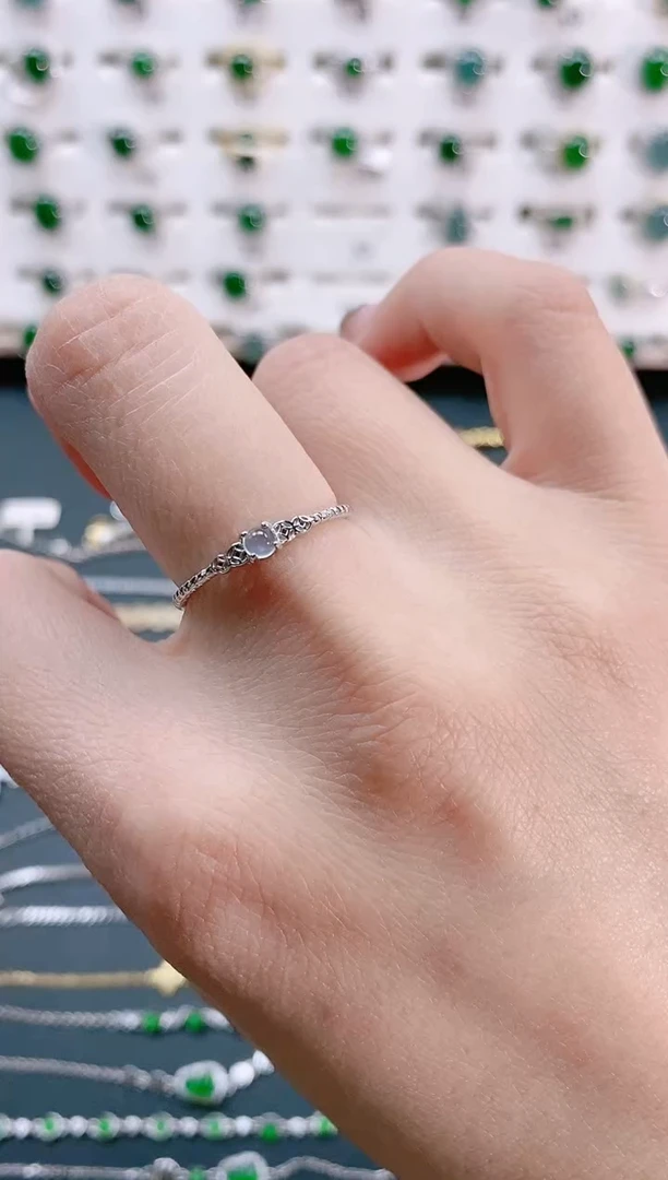 【闪购商品】翡翠戒指银S925镶嵌天然翡翠