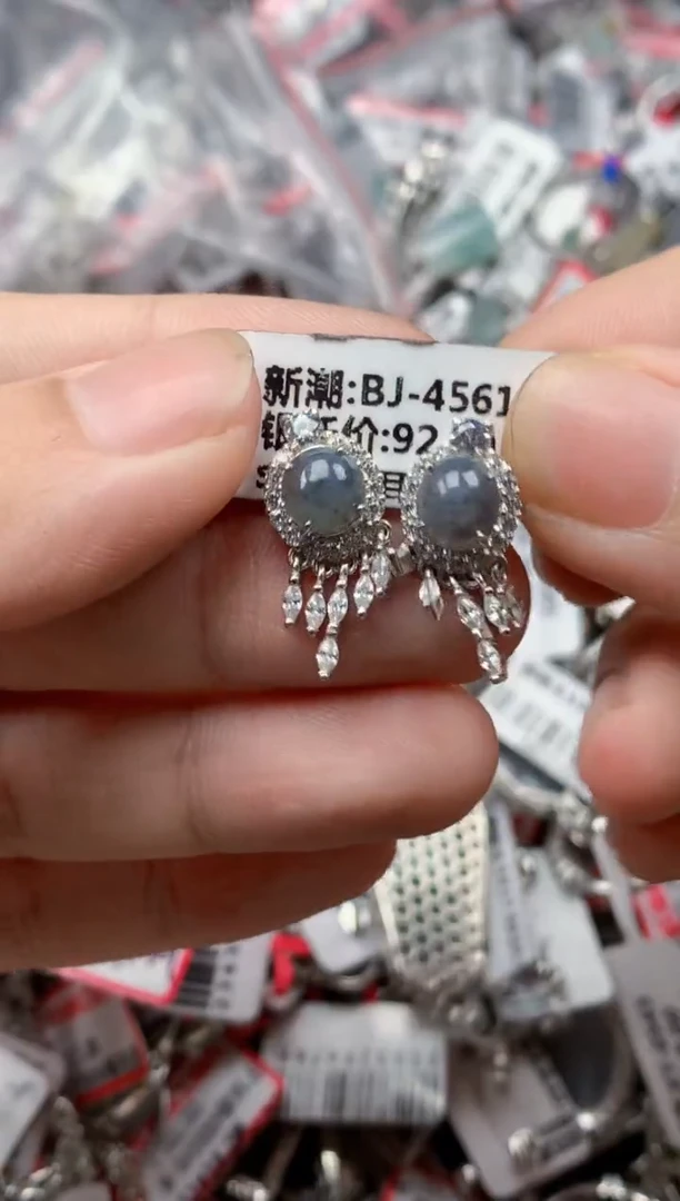 银S925镶嵌戒指翡翠天然A货缅甸翡翠