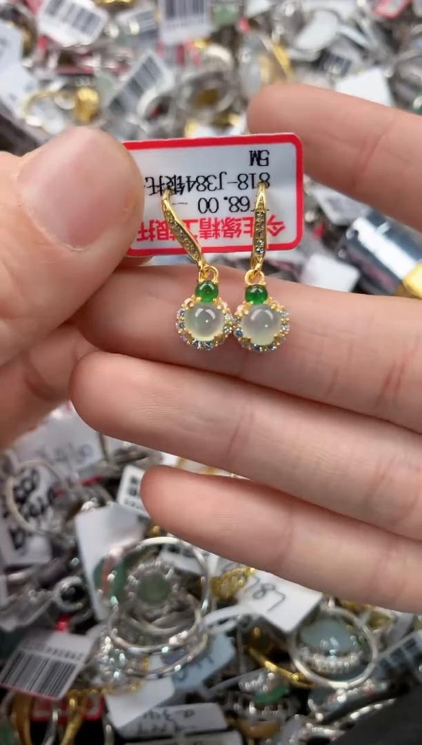 银S925镶嵌戒指翡翠7777       4