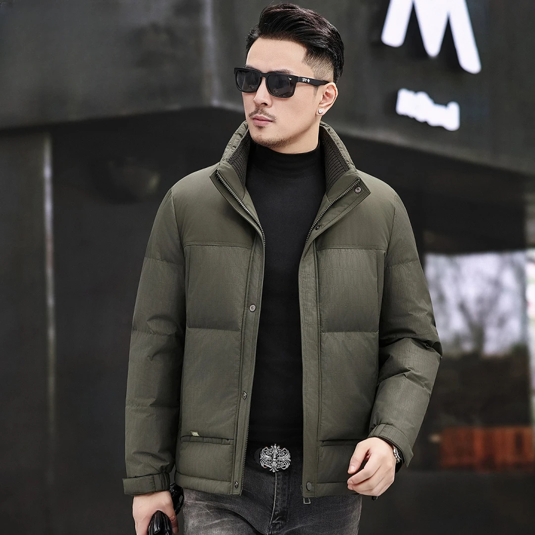 里瑞卢辛2025冬季中青年男士新款羽绒服加厚保暖休闲时尚立领外套