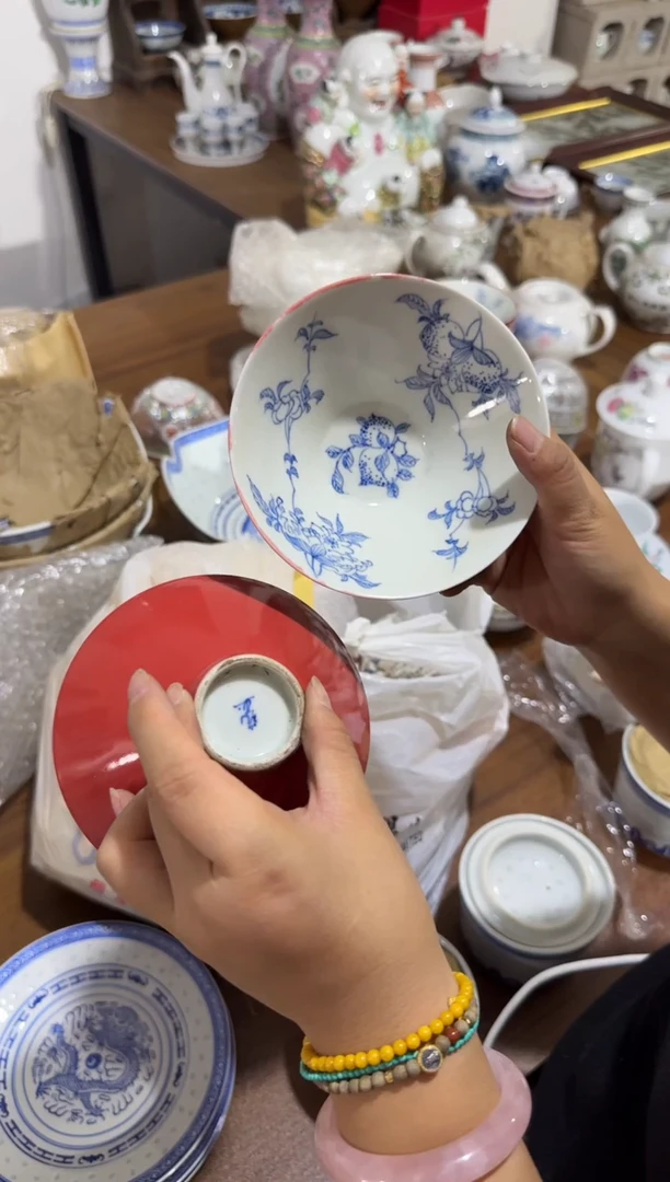 摆件可**圆碗12.7厘米微瑕请慎拍