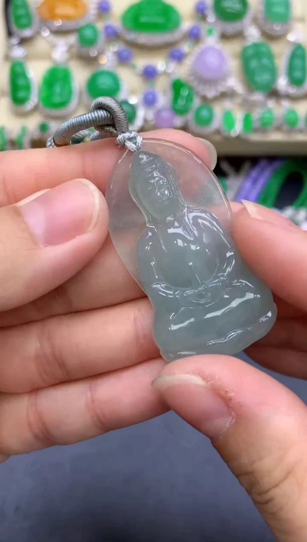 颈饰18K金镶嵌翡翠30-中国好珍宝