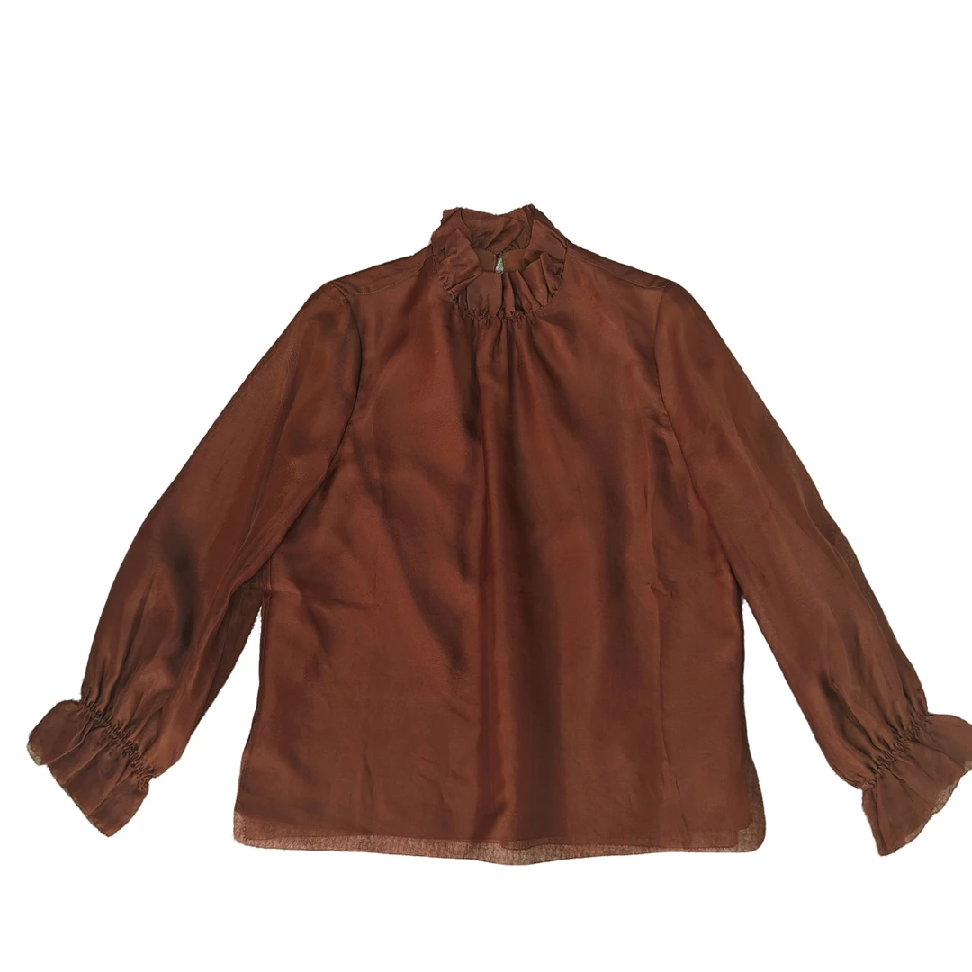 心心念念 终于来啦  欧根纱双层荷叶领 高级优雅上衣