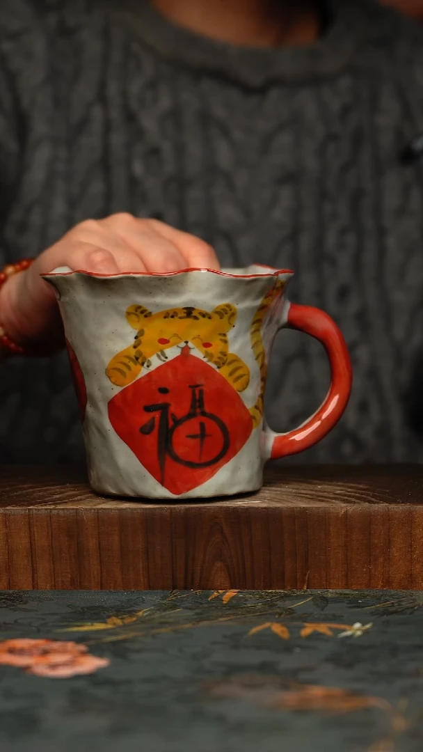 瓷片釉下彩手工手绘同款陶器