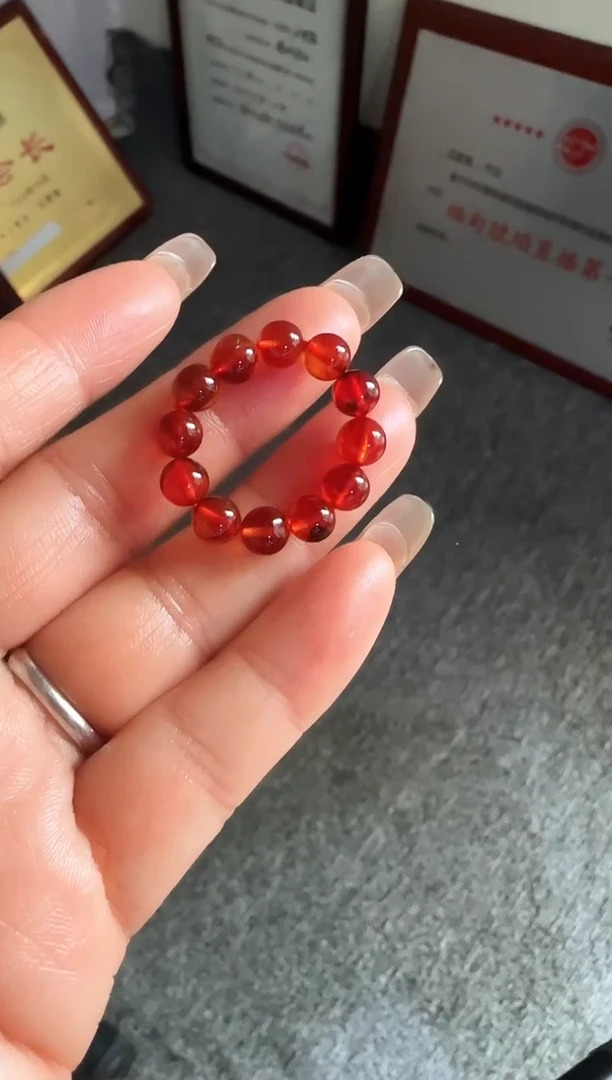 未镶嵌琥珀戒圈#38缅甸琥珀血珀戒圈